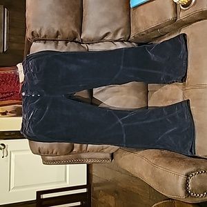 Free People Hit Back Black Velvet Slim Flare